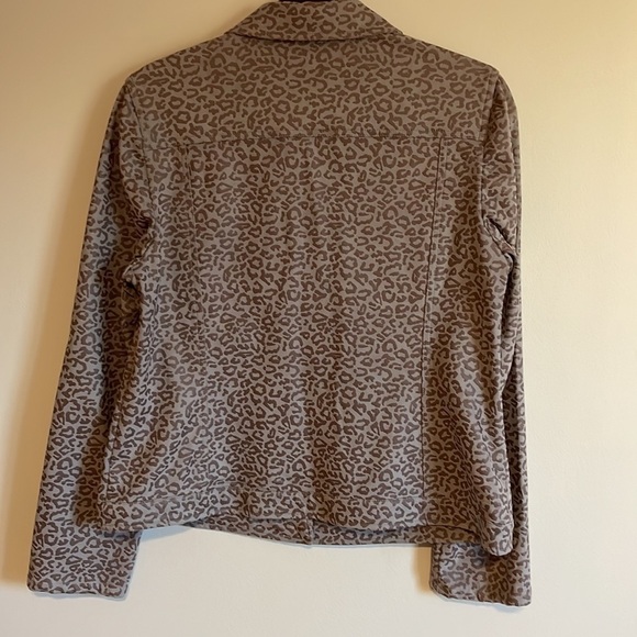 Animal Print Jacket Chicos Gray Cheetah Leopard Contemporary Edgy Glam Modern - Picture 6 of 16
